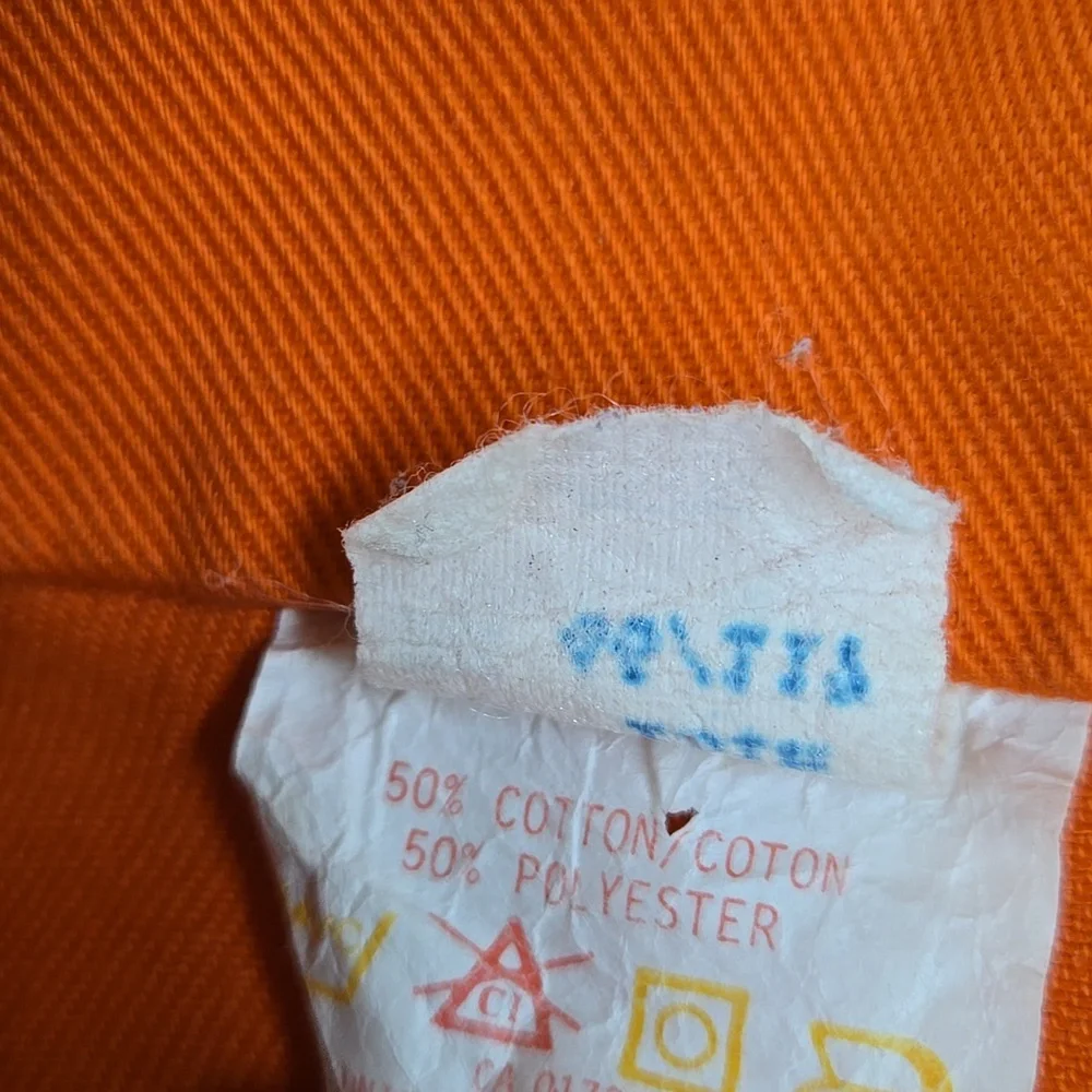Vintage Orange Boiler Suit Hunting Jumpsuit Retro Utility Workwear Canvas Denim - Picture 10 of 16
